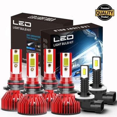 For Freightliner Columbia 2005-2016 2017 LED Headlight Fog Light Bulbs Combo Kit