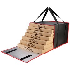Bodaon Pizza Bags for Delivery, 20" x x 14" x x 14"H, Black/Red