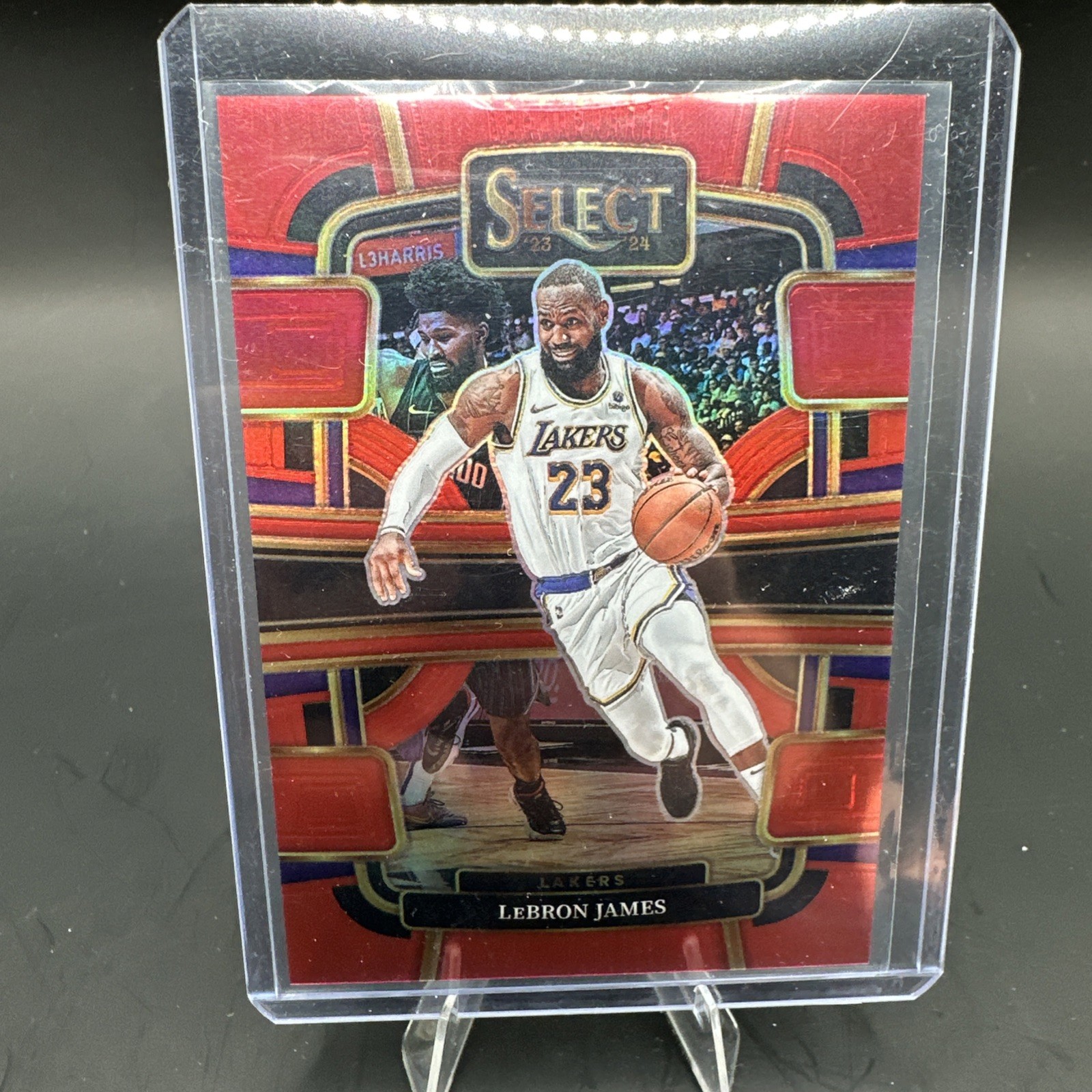 2023-24 Panini Select - Concourse LeBron James #66 Red Prizm /199 Lakers Mint