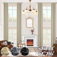 Extra Long Blackout Curtain for 2Stroy Window Eyelet Ring Top Drapes Living Room