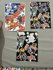 Lot Of 3 Vintage 2000's Chuck E. Cheese's Sticker Sheets Sports