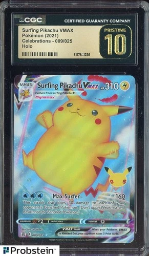 2021 Pokemon Celebrations #009 Surfing Pikachu VMAX CGC 10 PRISTINE