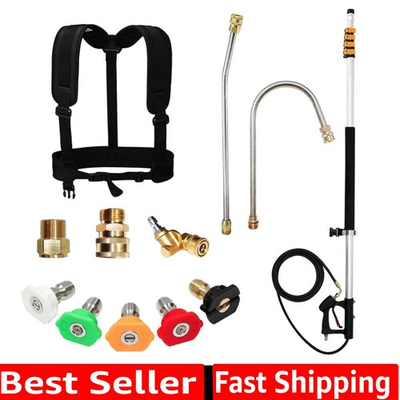 #ad Direct Telescoping Pressure Washer Extension Wand 20#x27; Power Washer Gutter C... $51.99