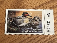 1996 WISCONSIN WATERFOWL STAMP