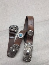 vintage style NATIVE AMERICAN leather belt CONCHO indian 28 leather southwestern