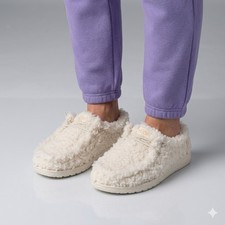 Hey Dude Wendy Slipper Women Size 7 Egret White New Faux Shearling 44170-0LA