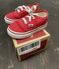 Vans Off The Wall Red Canvas Skateboard Sneakers Toddler Size 5 Lace Ups