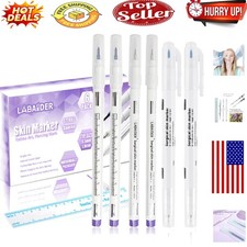 Professional 6-Pack Surgical Skin Marker Pen Set with Ruler