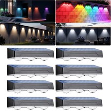 8X Solar Powered Door Fence Wall Light LED Outdoor Garden Patio Decorative Lamp