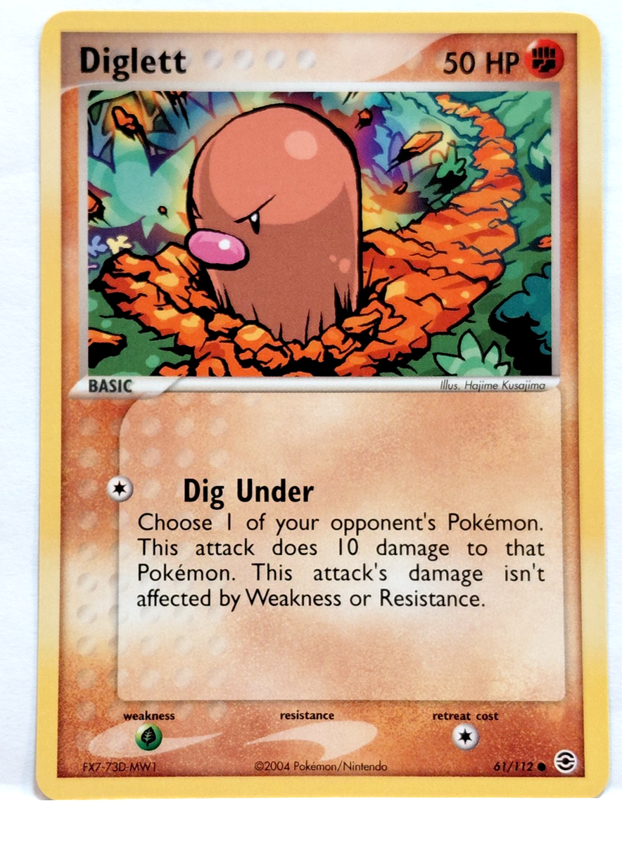 rare diglett pokemon card POKEMON Trading Card Basic Diglett LV.8 40HP Submerge Dig Through 55/108
