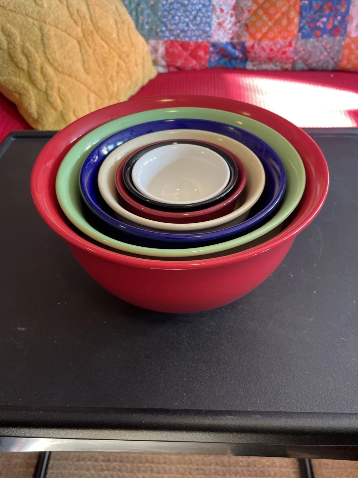 Gibson Colorful 7 Pc. Porcelain Nesting Mixing Bowl Set 3- 8.25” Gorgeous EMINTC