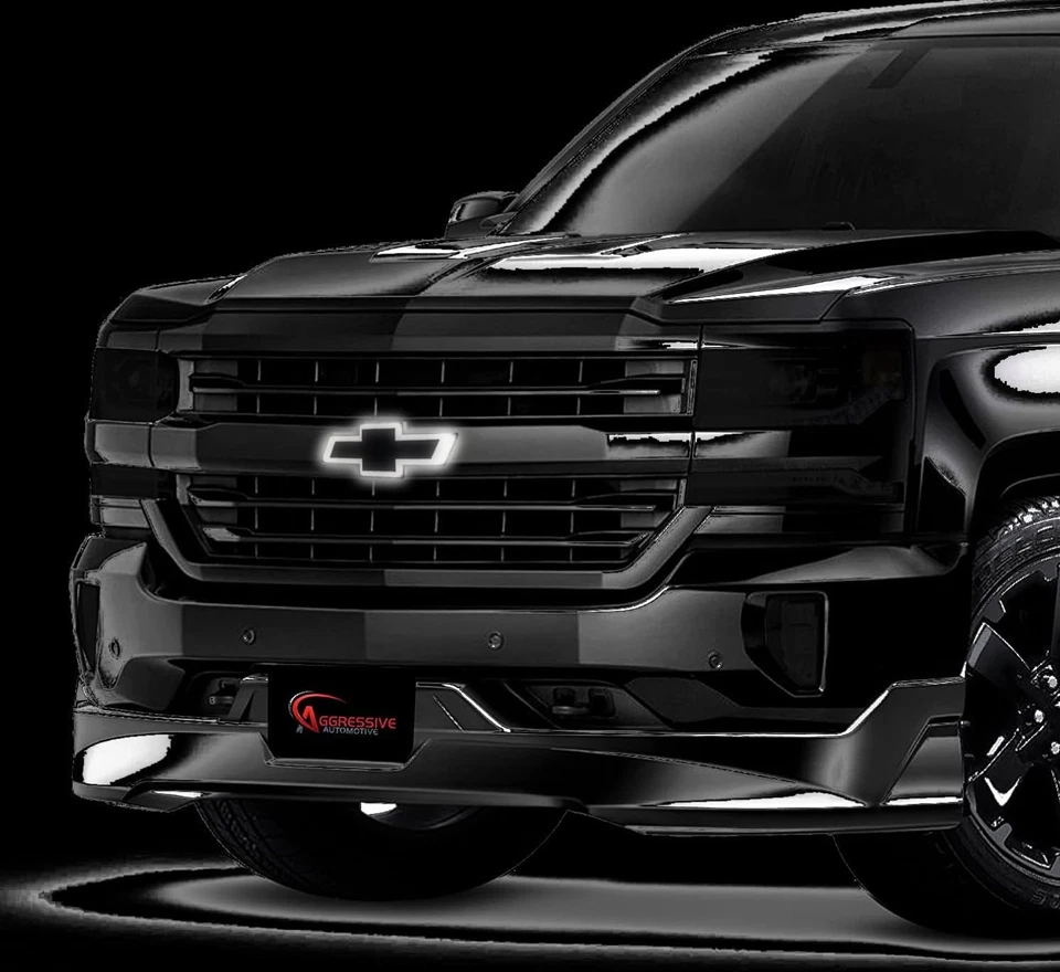 2016-2018 Chevy Silverado LED Lighted Front Grille Emblem Black Bowtie Badge - Image 3 of 4