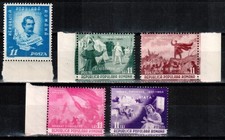 Romania 1950, Mi#1196-1200, Sc#719-723, Mihail Eminescu, poet, 100th anniv, MNH!