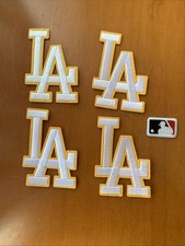 LA Dodgers Gold/white Iron On Patches, Set of 4, 3.5”x2.5”