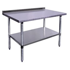 Kratos Stainless Steel Kitchen Prep Table 36"x30" with Backsplash and