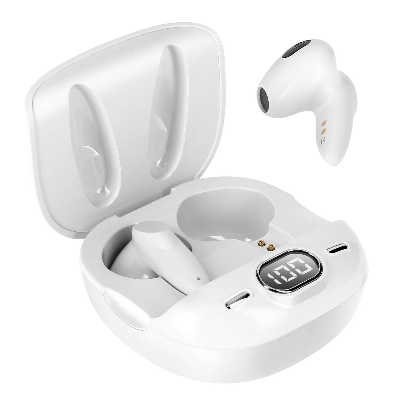 Écouteurs Bluetooth Blancs LinQ avec Kit Mains Libres et Commandes Tactiles Sans Fil