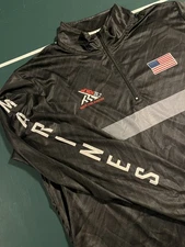 Marine Corps Marathon MCM 1/4 Zip Pullover Shirt LARGE Double Sided USA Military