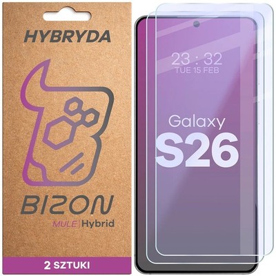 2x Hybridglas für Galaxy S26 Bizon Schutzglas Displayschutzglas Bildschirmschutz