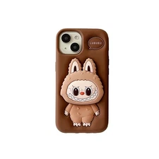 iPhone 11 12 13 14 15 16 Pro Max Cartoon 3D Labubu Rubber Soft Phone Case Cover