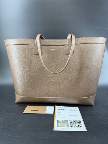 Burberry Grainy Calfskin London Tote Bag Earth Leather