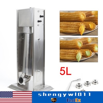 5L Stainless Vertical Manual Spanish Donuts Churrera Churros Machine Maker Home