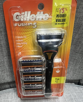 AUTHENTIC Gillette Fusion 5 Shaving Bundle 1 Razor Handle 5 Cartridges SEALED