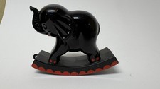 1950  s RARE Black and Red Knickerbocker Baby Rattle Elephant Celluloid