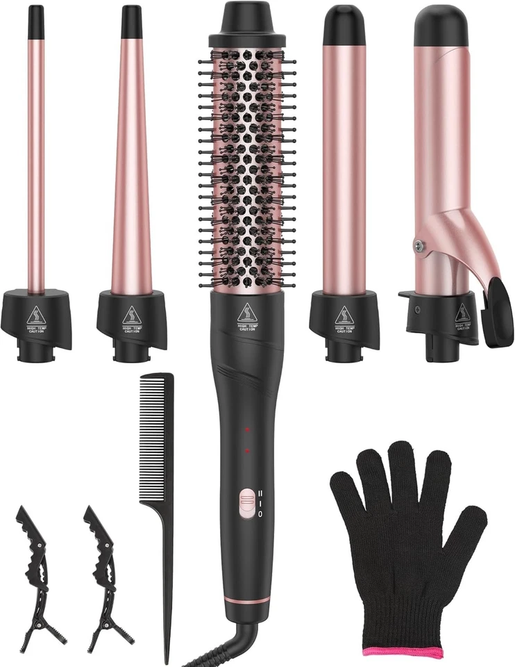5 in 1 Hair Curling Iron Set Ceramic Barrel Dual Voltage Travel Gift for Women - Image 3 of 4