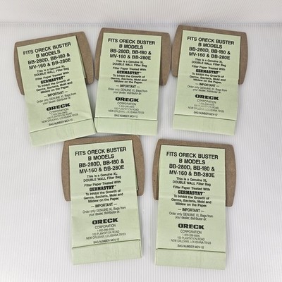 5 New Genuine Oreck XL Buster B BB  Canister Vacuum Bags 