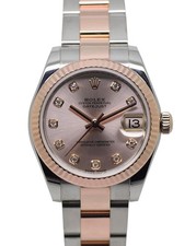 Rolex Ladies Datejust 31 Mid-size 178271 Rose Gold Steel Factory Diamond Dial
