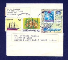 SINGAPORE 1980 s WRAPPER COMBO TO USA