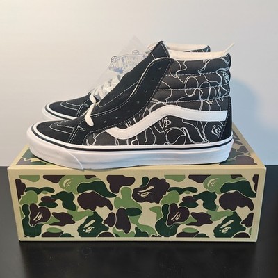 NEW in Box Bathing Ape Bape X VANS Sk8 Hi Sz 11 Black