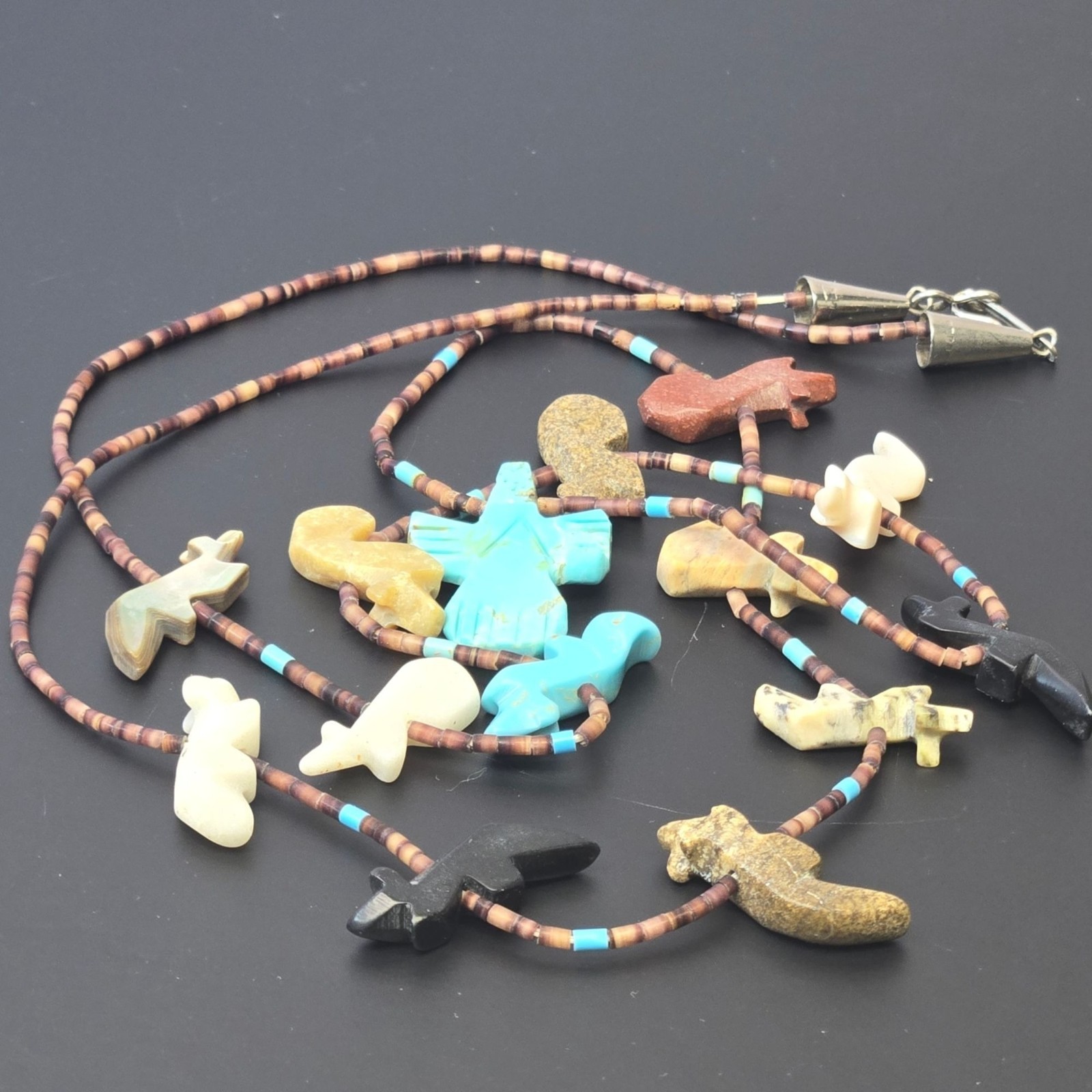Vintage Zuni Native American Animal Fetish Necklace Southwest Jewelry Gemstone