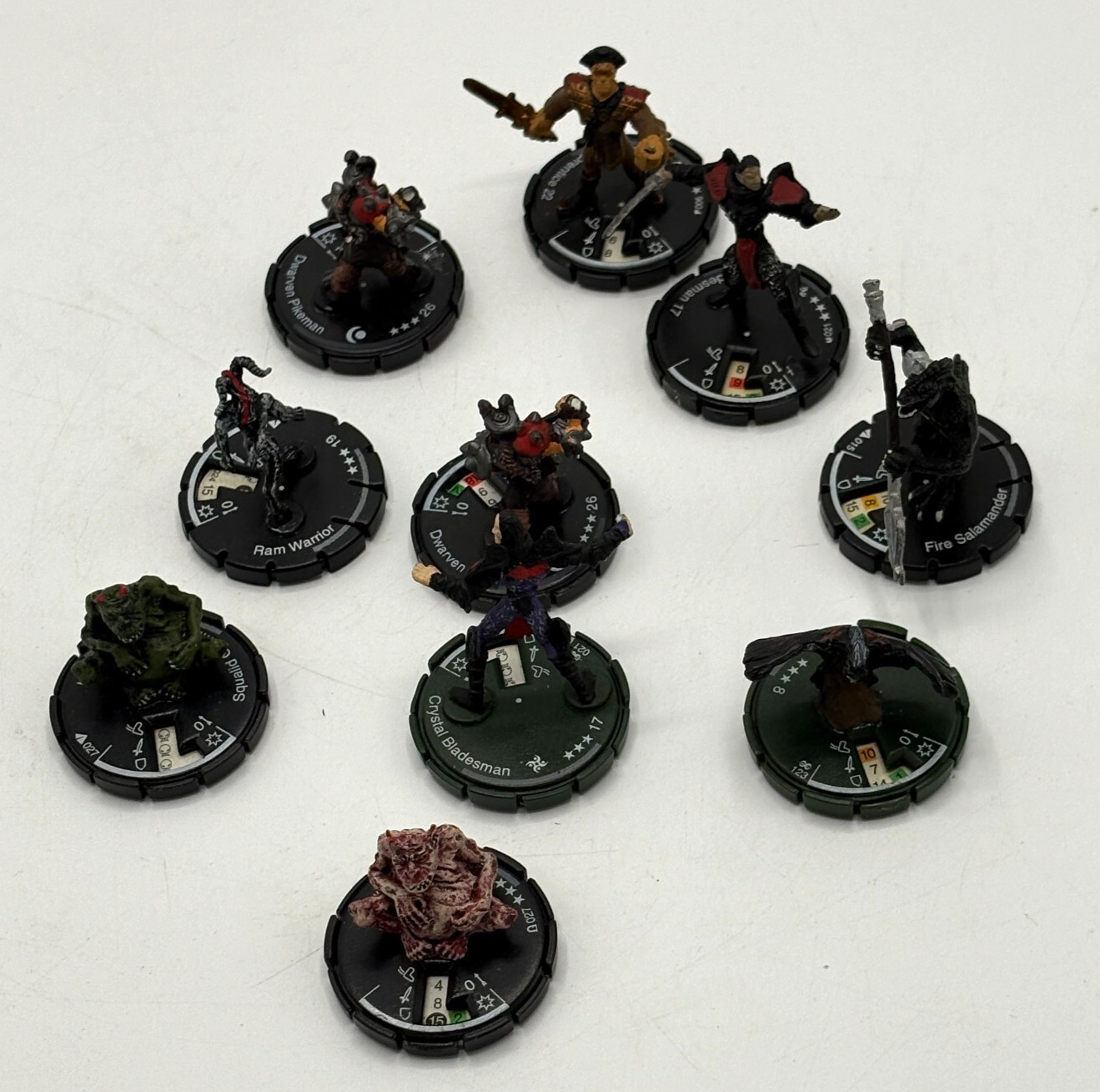 Mage Knight Lot of 10 Figures Fire Salamander Ram Warrior Cr
