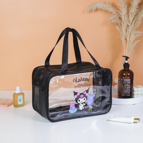 Sanrio Hello Kitty Transparent Cosmetic Bag Kuromi Travel Waterproof Make Up Bag - Picture 1 of 7