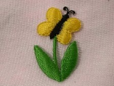 3 Butterfly Flower Embroidered Iron On Appliques Patches 1.88" x .88 "3