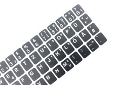 DEUTSCHE Tastatur aufkleber - schwarz MATT 48 Tasten - für Medion Akoya MD98410