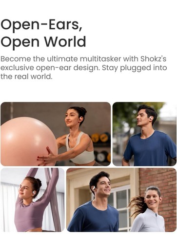 SHOKZ OpenFit Air Headset Wireless Ear-hook Calls/Music/Sport/Everyday Blueto... - Picture 5 of 9