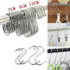 UK Stock Stainless Steel S Hooks Kitchen Meat Pan Utensil Clothes Hanger Hanging