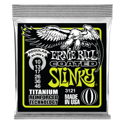 Ernie Ball RPS beschichtet 3121 Regular Slinky 10-46 Saiten für E-Gitarre 1-6er-Pack