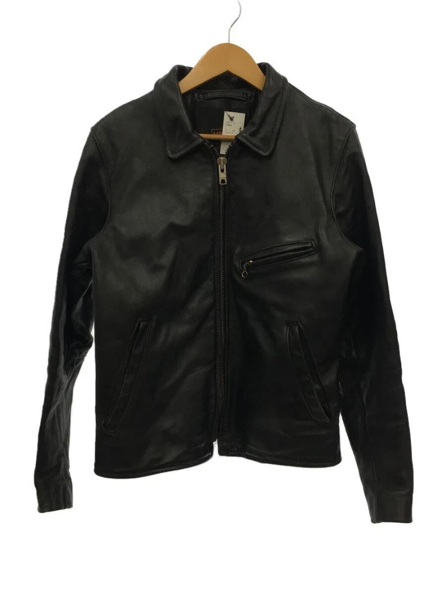 VANSON leather jacket blouson size 36 BLACK MADE IN USA TALON Zip