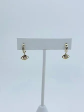 10k solid gold women huggies evil eye - Aretes Oro Ojo Griego