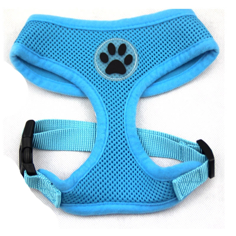 Dog Mesh Harness No Pull Adjustable Soft Breathable Mesh Paw Design XS S M L - Image 2 of 4