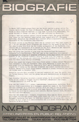 Ekseption - Biografie - 1970 [Holland] - Press Release