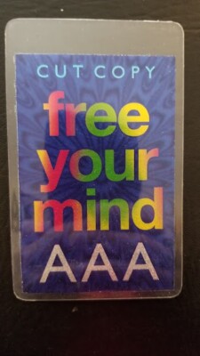 CUT COPY - ORIGINAL 2014 ''FREE YOUR MIND TOUR'' LAMINATE BACKSTAGE PASS
