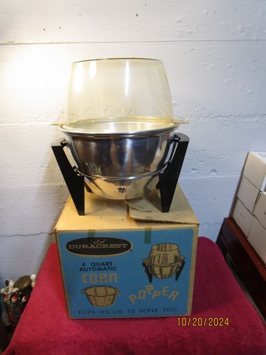 Vintage Duracrest 4 Quart Popcorn Popper Model D209 w/Box Nice!
