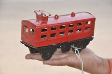 Vintage Wind Up Red Black Litho Tram/Cable Car Tin Toy, Japan