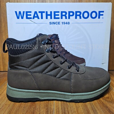 WEATHERPROOF Men s Stoll Cold Lace-Up Boots ~ Brown