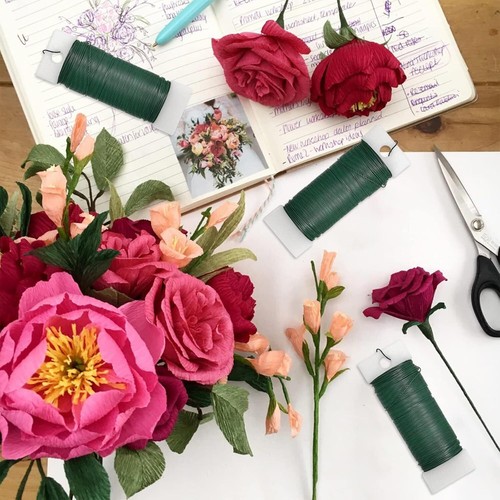4 Stück 120 Yards 22 Stärke Blumendraht Flexibler Paddeldraht Florist Grün Draht - Bild 3 von 11