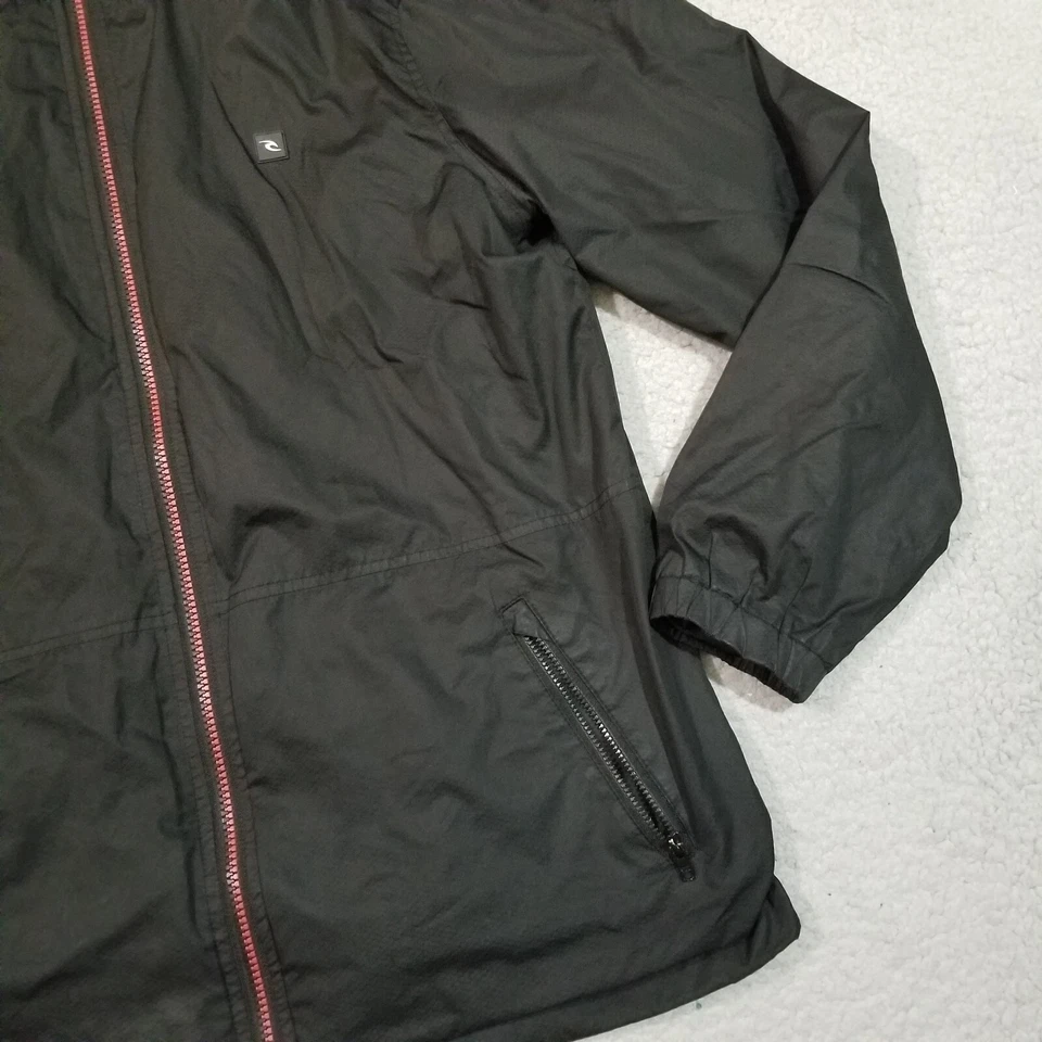 Rip Curl Mick Fanning Jacket Mens Small Black Zip Up Hooded Lightweight Lined - Image 4 of 4